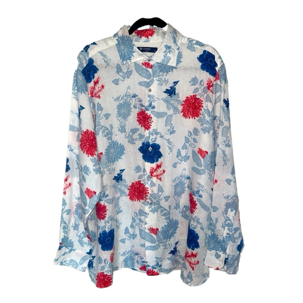 Men’s Hawaiian Shirt Size XL Linen Lightweight Daniel Cremieux Collection